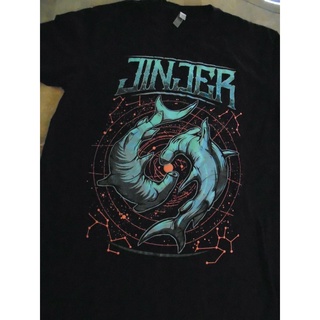 แขนสั้นcrew neckใหม่ เสื้อยืด ลาย Jinjer Pisces สีดํา สําหรับผู้ชายS-XXXXL