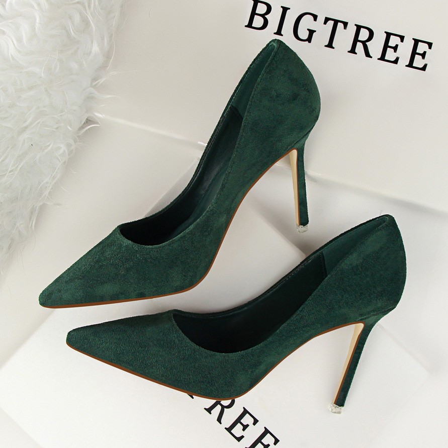 รองเท้าส้นสูง 2617-5 SUEDE OVER 7P BIGTREE POINTED TOE P8
