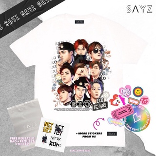 เสื้อโอเวอร์ไซ Kaos การ์ตูน Fullmember ver kaos kpop l smtown สไตล์เกาหลีเสื้อผ้าผู้ชายเสื้อยืดผู้หญิง