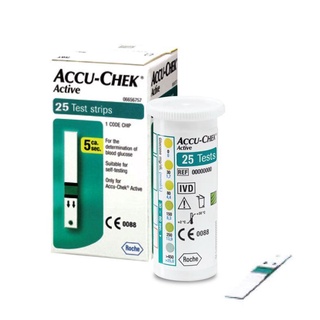 ACCU-CHEK ACTIVE 25 TEST STRIPS แผ่นตรวจวัดระดับน้ำตาล