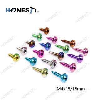 Honesti22 Gr5 Titanium Alloy UFO flat head M4x15/18mm tapping screws fit honda Motorcycle modification.