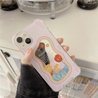 เคสโทรศัพท์มือถือแบบกระจก ลายการ์ตูนดอกทิวลิป สําหรับ Iphone 12pro xsmax 11 14promax 13 678plus Xr