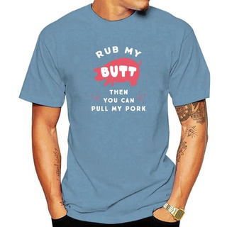 เสื้อยืดลําลอง ผ้าฝ้าย แขนสั้น เข้ารูป พิมพ์ลาย Rub My  Pork Grilling เหมาะกับของขวัญ สําหรับครอบครัว บาร์บีคิวS-5XL