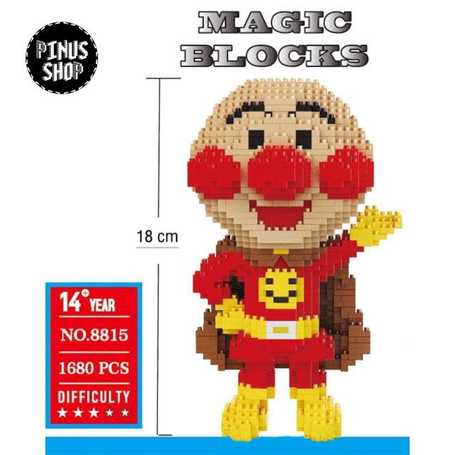 Lego nano blocks Anpanman Size XXXL 🍞 ตัวต่อ เลโก้นาโนบล็อค อันปังแมน