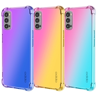 Case OPPO Find X3 Pro X3neo X3lite X2 Pro X2neo X2lite F19 Pro F17 Pro F15 F11 F11Pro F9 F7 F5 F1S Case Rainbow Gradient Transparent Phone Cover Soft TPU Casing