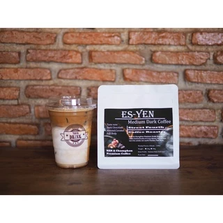 เมล็ดกาแฟคั่ว ES-YEN เหมาะกับเอสเย็นสู้นมอเมริกาโน่เข้มๆ คั่วกลางเข้ม Full city (Medium Dark Roast)