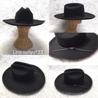 หมวกคาวบอยฮิปปี้งานเมกา Eddy made in USA western  rodeo cowboy black  100 %wool hat  VTG