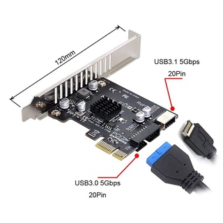 ซ็อกเก็ตแผงด้านหน้า 5Gbps Type-E USB 3.1 และการ์ดอะแดปเตอร์ USB 2.0 เป็น PCI-E 1X VL805 สําหรับ Motoard #6