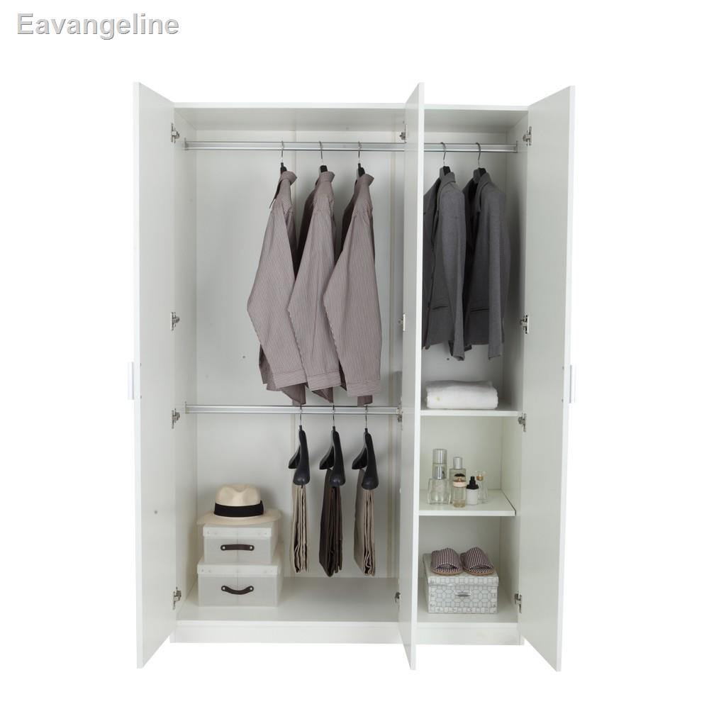 🐝คุณภาพสูง🐝✹♛WINNER FURNITURE ตู้เสื้อผ้าไม้ 3 บานประตู รุ่น วิวิด - สีขาว