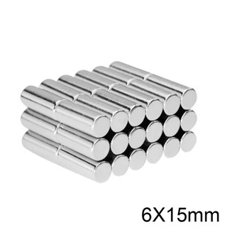 5ชิ้น แม่เหล็กนีโอไดเมียม 6x15มิล ทรงกระบอก 6*15มิล Magnet Neodymium 6x15mm แม่เหล็ก ขนาด 6*15mm แม่เหล็กแรงสูง