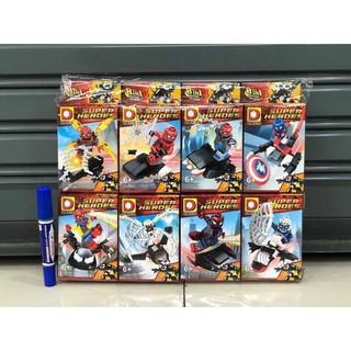 ตัวต่อเลโก้ จีน Marvel Super Heroes Spider-Man Mech vs. Venom Mech set 8 ตัว พร้อมยาน รวมร่างได้