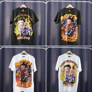 เสื้อยืดการ์ตูน เบ็ตตี้ บู๊พ (Betty Boop) สไตล์วินเทจ ผ้าฝอก (M/L/XL)