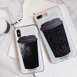 เคสสำหรับ iPhone X XS 7 plus 6 6 S 8 Plus XS Max XR 11 Pro 12 Mini สีกาแฟ