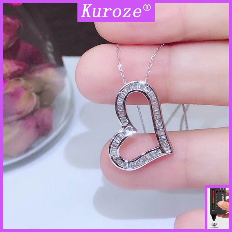 Kuroze แฟชั่นจี้รูปหัวใจ Pt950 สร้อยคอแพลทินัม