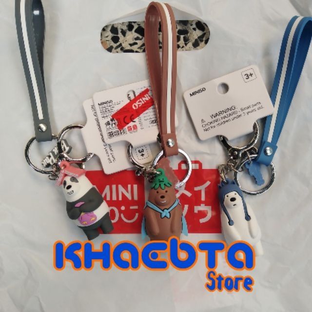 💥ปี2020 พวงกุญแจ we bare bear charm​ ตุ๊กตาหมี พวงกุญแจตุ๊กตา พวงกุญแจการ์ตูน​ พวงกุญแจหมี Keyring K