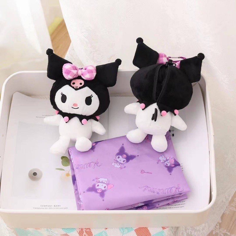 ถุงผ้า shopping bag​ Sanrio​ พร้อมพวงกุญแจตุ๊กตาสำหรับเก็บ