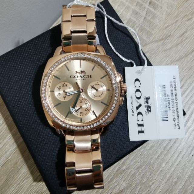 Coach 14503131 Ladies Boyfriend Multi-Function Rose Gold-Tone Watch