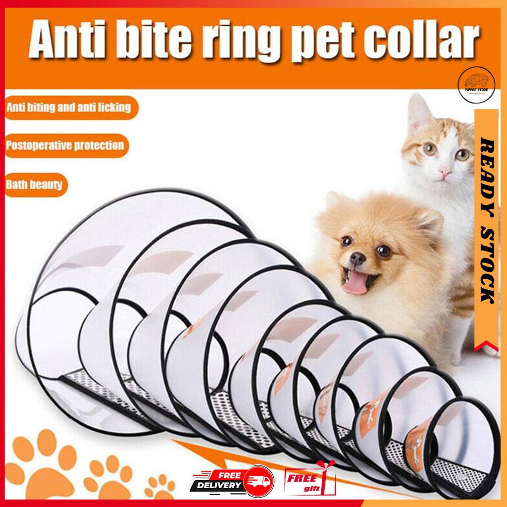 ️SHOCKING ️YIPPEE E-Collar Protective Cone/ Collar for Pet Dogs Cats Wound Healing Cover/ Kolar Kon 