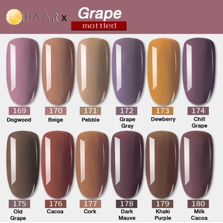 เซ็ต ยาทาเล็บ เจล 12 ขวด Gel Nail Polish Set HAAR x Mottled Grape Tone โทน องุ่น สี ม่วง เทา นู้ด จัดจำหน่ายโดย HAAR ...