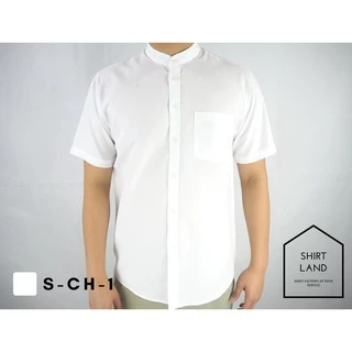 คอจีน/แขนสั้น 5XL/6XL ผ้า OXFORD - เสื้อเชิ้ตผู้ชายสำหรับคนอ้วน ไซส์ใหญ่ Big size