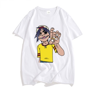 เสื้อยืดวินเทจ - วงดนตรีGorillazเสื้อยืดท็อปส์Teesฤดูร้อนแบรนด์ผู้ชายแขนสั้นเด็กลําลองHommeแฟชั่นเส