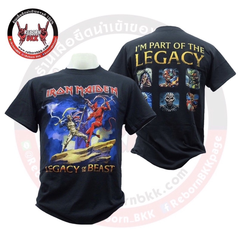 เสื้อวง Iron Maiden ลิขสิทธิ์แท้100% ลาย Legacy Beast Fight (มีสกรีนหลัง)