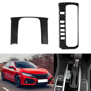 【ขายดี สไตล์】ฝาครอบแผงเกียร์ คาร์บอนไฟเบอร์ สําหรับ Honda Civic 10th 2016-2019