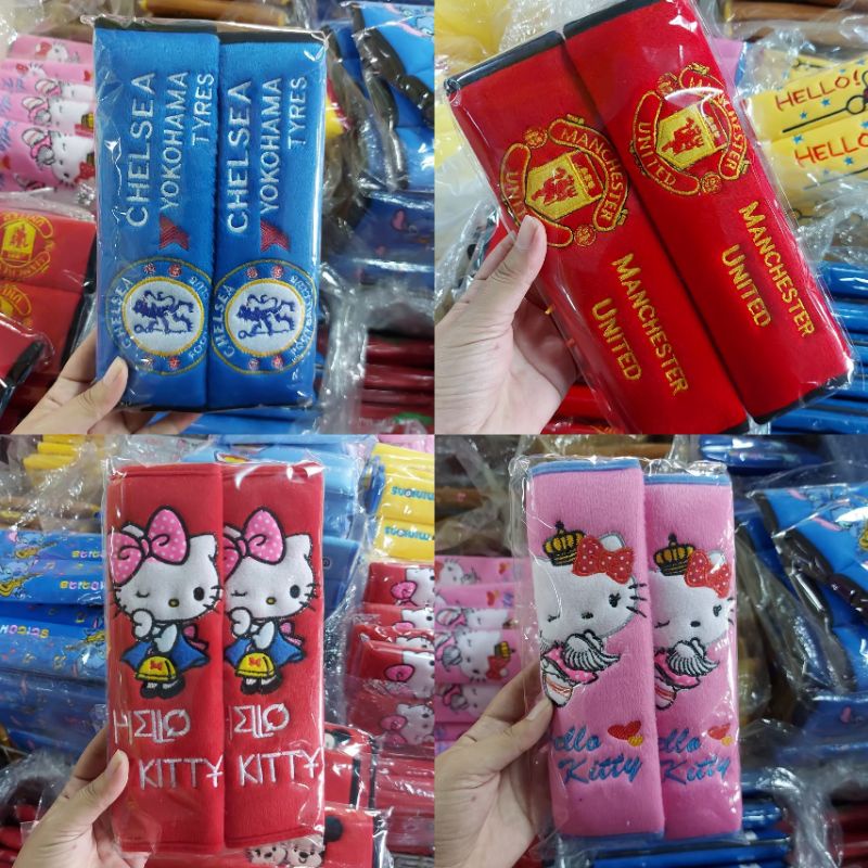 🚘หุ้มเข็มขัดนิรภัย ลายปักสวยๆ 1ชุด2ชิ้น ราคาถูกสุดๆ ขนาดยาว9นิ้ว