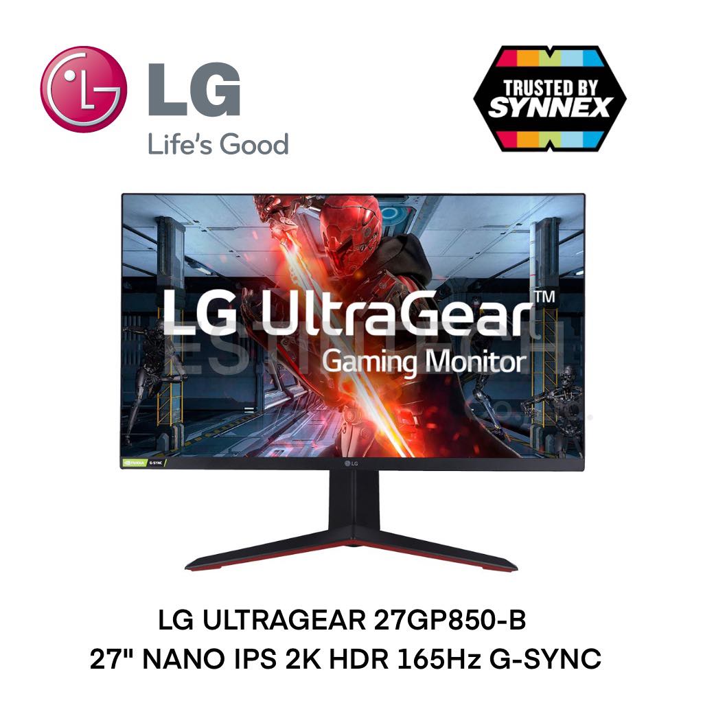 MONITOR (จอมอนิเตอร์) LG UltraGear 27GP850-B 27" NANO IPS 2K HDR 165Hz G-SYNCของใหม่ประกัน 3ปี