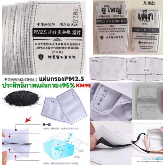 แผ่นกรองฝุ่น n95 เด็ก / ผู้ใหญ่
