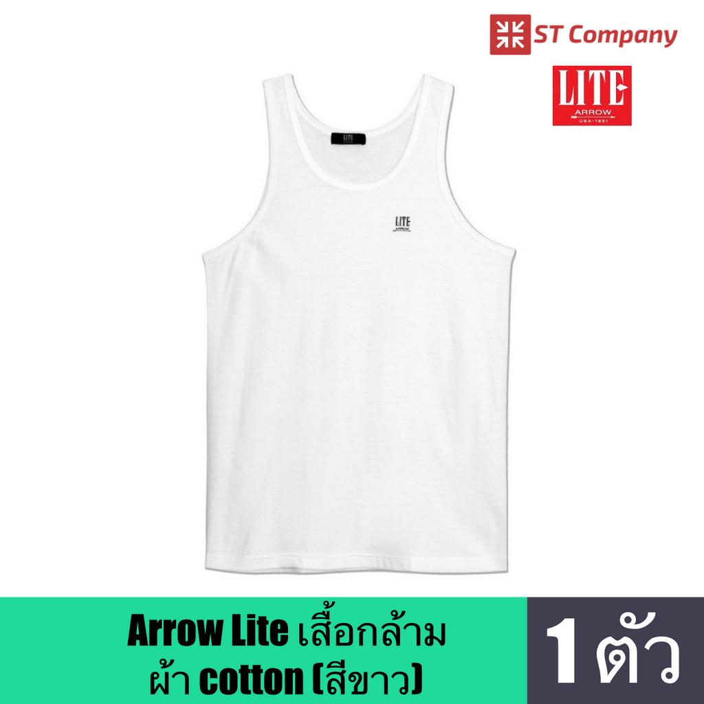 ARROW LITE เสื้อกล้าม COTTON 100% สีขาว ใส่สบาย ผ้านุ่ม ระบายอากาศได้ดี ใส่สบาย เย็นสบาย size M L XL