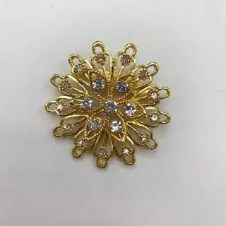Vintage Jewelry เข็มกลัด 4.5cm ลายดอกไม้ แฟชั่น คลาสสิก เข็มกลัดเพชร สิทอง 1pcs