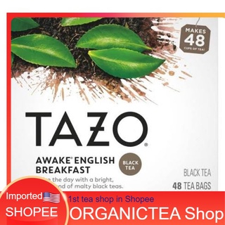 Tazo Teas, Awake English Breakfast, Black Tea, 48 Filterbags, ชาดำ ชา สมุนไพร​