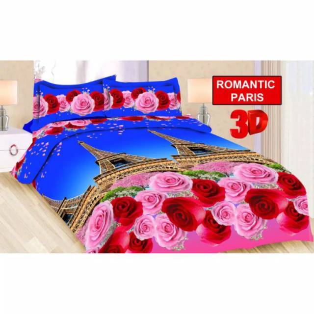 BK Bonita ผ้าปูที่นอน 3 มิติ B2 / B4 180 ROMANTIC PARIS motif