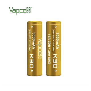 Vapcell K30 INR18650 3000mAh(ได้ถ่าน2ก้อน)แถมกระเป๋าใส่ถ่าน ของแท้