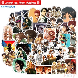 ❉ Attack on Titan - Series 03 Anime สติ๊กเกอร์ ❉ 50Pcs/Set Eren Mikasa Ackerman Armin Arlert Levi Waterproof DIY Fashion Decals Doodle สติ๊กเกอร์