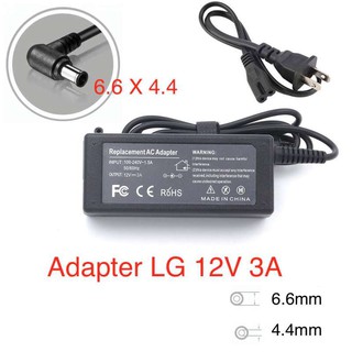 LG Display Monitor Power supply adapter 12V 3A 6.6x 4.4mm หัวเข็ม