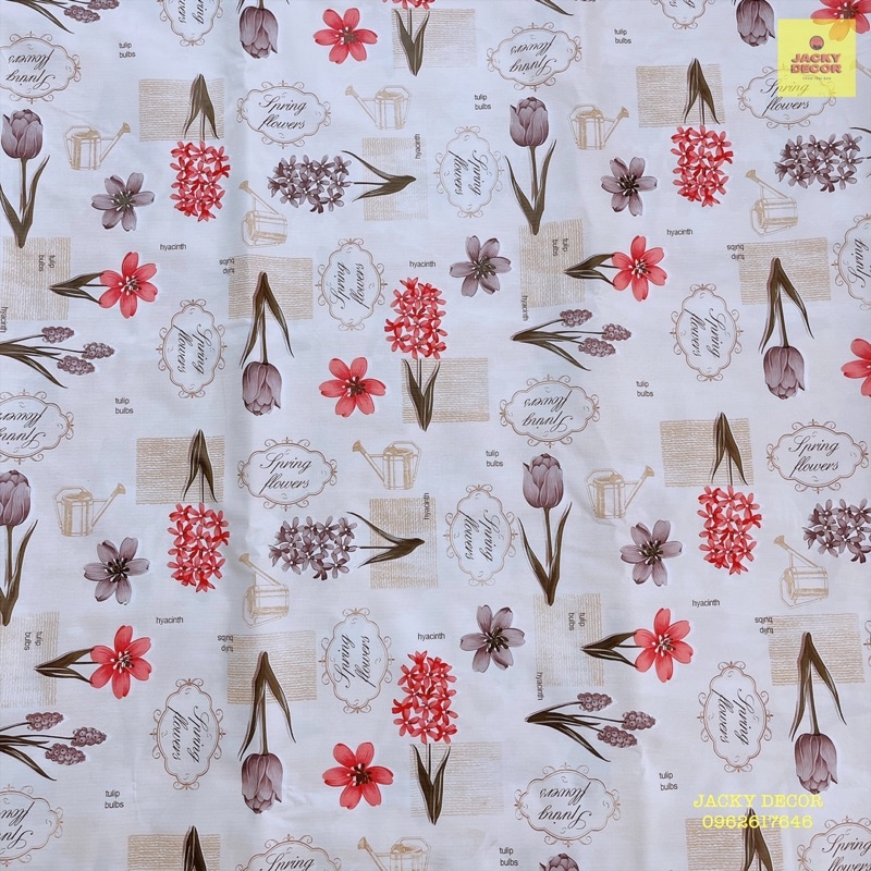 ผ้าปูโต๊ะ PVC ลายดอกไม้ ขนาด 140x100cm; 140x200cm; 140x300cm