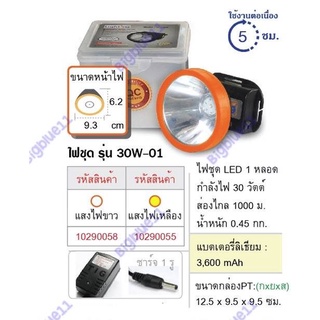 Bigblue  ไฟชุด LED 1 หลอด (วอลุ่ม) รุ่น 30w-01 (แสงไฟสีเหลือง- แสงขาว)