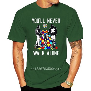 [S-5XL] เสื้อยืด พิมพ์ลาย Sunlight You Ll Never Walk Alone Puzzle Pieces Autism Aware สําหรับผู้ชาย