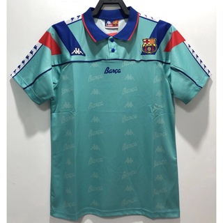 เสื้อกีฬาแขนสั้น ลายทีมชาติฟุตบอล Barcelona 92 95 ชุดเยือน คุณภาพสูง AAA