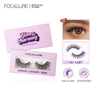 Focallure ขนตาปลอม 3D นุ่ม น้ําหนักเบา สบาย ดูเป็นธรรมชาติ แฮนด์เมด คุณภาพดี