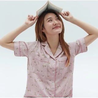 ชุดนอน sliptosleep - Pink Camomile Pants Set
