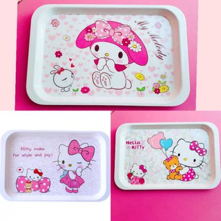 ถาดเมลามีน ลายการ์ตูน SANRIO ลายน่ารักและแสนหวาน สีนวลละมุนตา ถาดหนา แข็งแรง ทนทาน ล้างง่าย