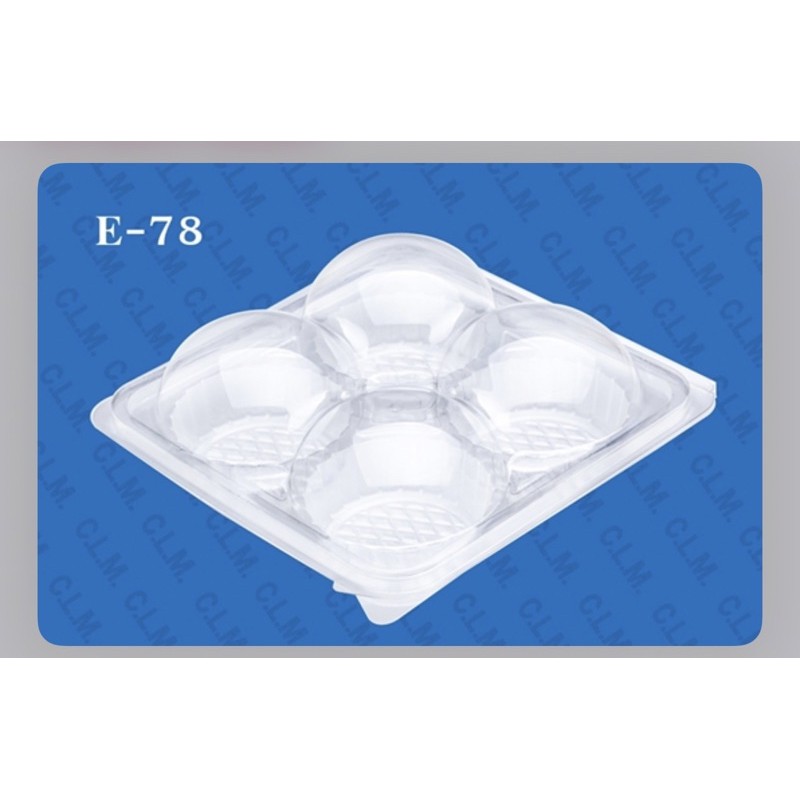 E78 กล่องเค้กพลาสติกE-78 ตัวแยกฝา กล่องปุยฝ้าย4หลุม กล่องใส่ปุยฝ้าย 4หลุมปุยฝ้าย 13493