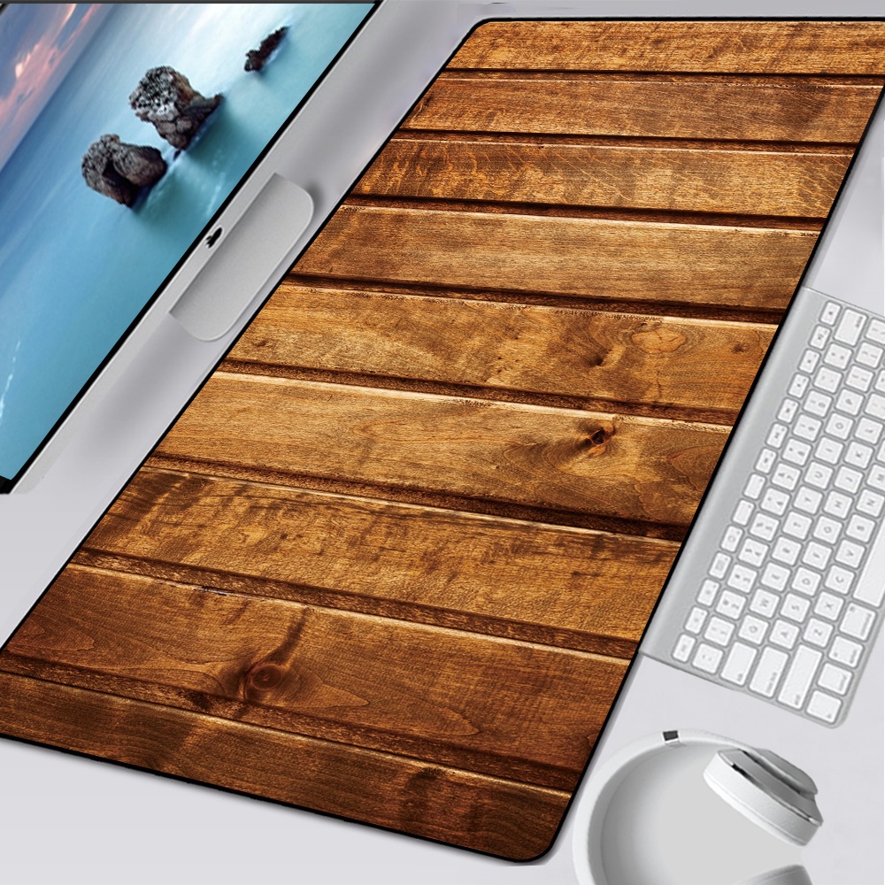 Xxl แผ่นรองเมาส์ กันลื่น ขนาดใหญ่ ลายไม้ 900x400 มม. สําหรับเล่นเกม แล็ปท็อป