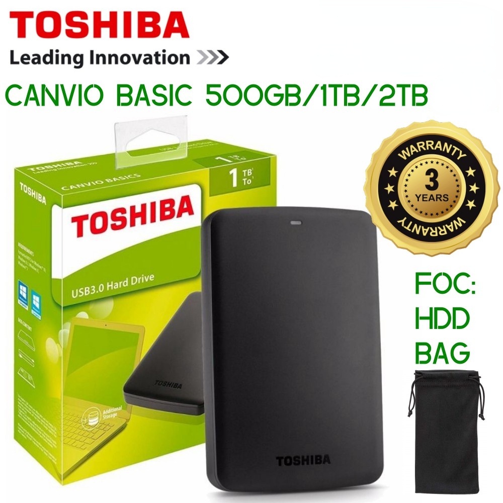 Local [1TB/2TB] TOSHIBA CANVIO BASIC 2.5" EXT EXTERNAL HARDDISK HARD DRIVE USB3.0 PORTABLE HARD DISK
