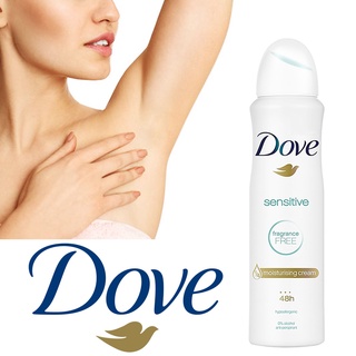 Dove Sensitive Fragrance Free Moisturising Cream Spray  สเปรย์ระงับกลิ่นกายสูตรอ่อนโยนสำหรับผิวแพ้ง่าย