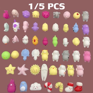 🐋COD🐋1/5 ชิ้น สุ่ม ของเล่น ของเล่นเด็ก Random Squishy Squeeze Mochi Cat ของเล่นบีบอัด ต่อต้านความวิตกกังวล