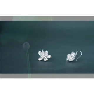 Miyan โบราณ Original Design Handmade Silver Lotus Ear Hook 925 เงินสเตอร์ลิงต่างหูมุกที่สวยงาม